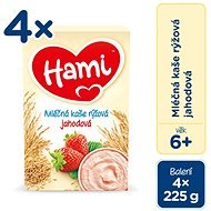 Hami Kaša ryžová – jahodová 4× 225 g - Mliečna kaša
