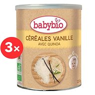 BABYBIO Rice Porridge with Quinoa and Vanilla 3× 220g - Dairy-Free Porridge