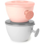 Skip Hop Bowls with Lid and Holder 3m+ Easy Grab Grey, Coral 2 × 240ml - Children's Bowl