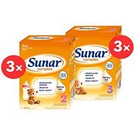 Sunar Complex 2 (3× 600 g) a Sunar Complex 3 (3× 600 g) - Dojčenské mlieko