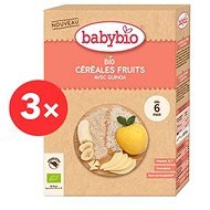 BABYBIO Children's Organic Rice Porridge with Quinoa Fruit 3× 200g - Dairy-Free Porridge