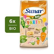 Sunar BIO Party mix, hráškové a mrkvové detské chrumky 6× 45 g - Chrumky pre deti