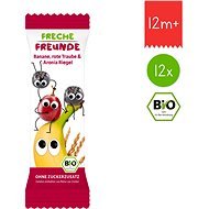 Freche Freunde BIO Ovocná tyčinka - Banán, červené hrozno a čierna jarabina 12× 23 g - Sušienky pre deti