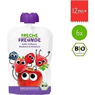 Freche Freunde BIO Jablko, jahoda, čučoriedka a malina 6× 100 g - Kapsička pre deti