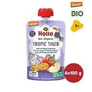 HOLLE Tropic Tiger BIO jablko mango a marakuja 6× 100 g - Kapsička pre deti
