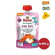 HOLLE Dino Date BIO jablko čučoriedky a datle 6× 100 g - Kapsička pre deti