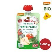 HOLLE Power Parrot BIO pyré hruška jablko a špenát 6× 100 g - Kapsička pre deti