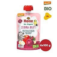 HOLLE Zebra Beet-BIO jablko, banán a červená repa 6× 100 g - Kapsička pre deti