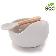 Bo Jungle silicone bowl with suction cup and spoon - grey - Children's Plate