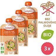 BABYBIO Potatoes and zucchini with veal 3 × 120 g - Baby Food