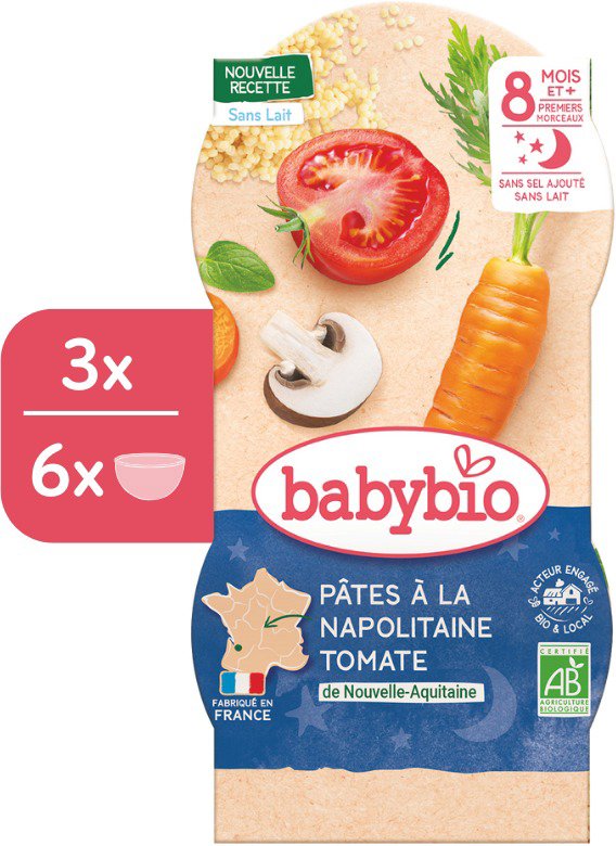 BABYBIO Neapolitan pasta 3× (2× 200 g) - Baby Food