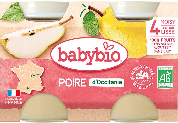 BABYBIO Pear 2× 130 g - Baby Food