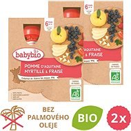 BABYBIO Jablko, čučoriedky a jahody 2× (4× 90 g) - Kapsička pre deti