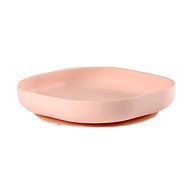 Beaba Tanier silikónový s prísavkou Pink - Detský tanier