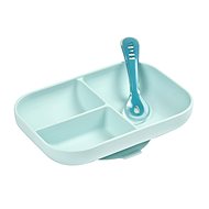 Beaba Split silicone plate with suction cup + spoon Blue - Children's Plate