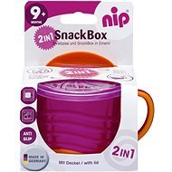 Nip Snackbox 2-az-1-ben, 250 ml, rózsaszín - Uzsonnás doboz