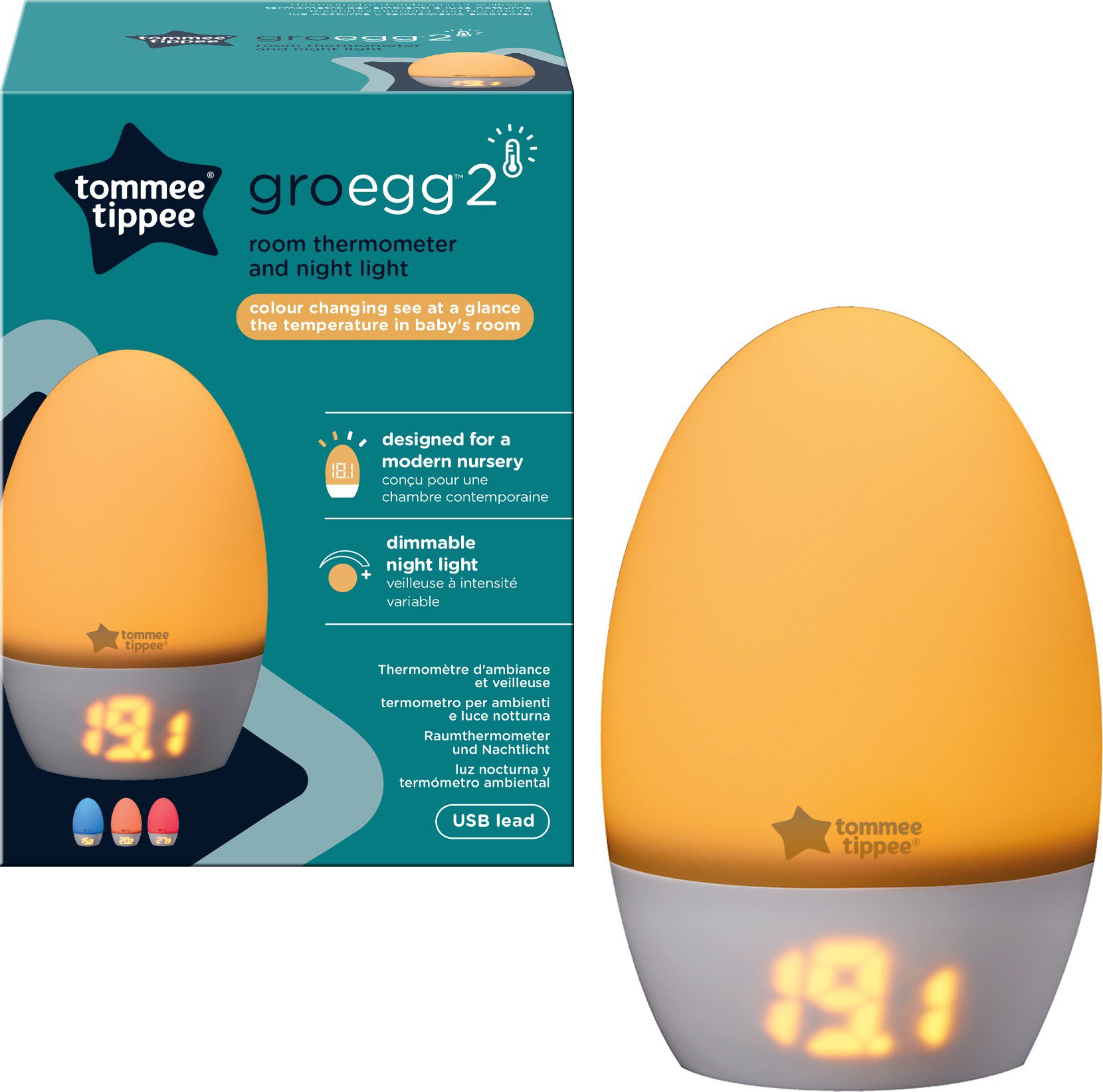 Tommee Tippee GroEgg2 Night Light and Thermometer - Night Light