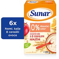 Sunar Ovocná kaše s 8 cereáliemi 6× 220 g - Nemléčná kaše