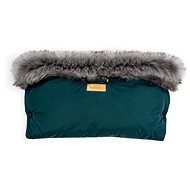 BEZTROSKA Muff with Fur Deep Green - Stroller Hand Muff