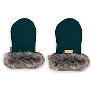WITHOUT Deep green fur gloves - Pushchair Gloves