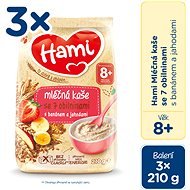 Hami Milk porridge with 7 cereals with banana and strawberries 8m + 3 × 210 g - Milk Porridge
