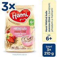 Hami Oatmeal milk porridge with banana, strawberries and raspberries 6m + 3 × 210 g - Milk Porridge