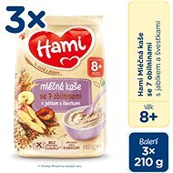 Hami Milk porridge with 7 cereals with apple and plums 8m + 3 × 210 g - Milk Porridge