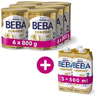 BEBA COMFORT 2 HM-O (6 × 800g) + 3 × BEBA COMFORT Liquid 2 HM-O (500ml) - Baby Formula