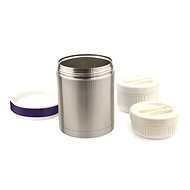 NUVITA Stainless Steel Thermos 1l with 2 Bowls and Cover - Children's Thermos
