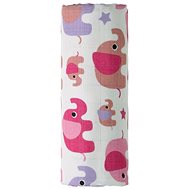 T-tomi BIO Bamboo towel pink elephants - Children's Bath Towel