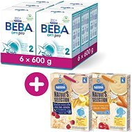 BEBA OPTIPRO 2 (6 × 600 g) + Néstlé Nature's Selection 2 × Milk cereal porridge 250 g (Raspberry) - Baby Formula