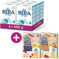 BEBA OPTIPRO 4 (6 × 600 g) + Néstlé Nature's  Selection 2 × Milk cereal porridge 250 g (Raspberry) - Baby Formula