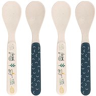 Funny Spoon Set Bamboo 4pc Garden Explorer boys - Baby Spoon