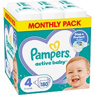 PAMPERS Active Baby size 4, Monthly Pack 180 pcs - Disposable Nappies