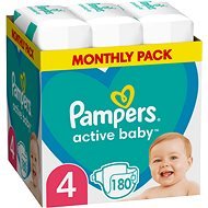 PAMPERS Active Baby size 4, Monthly Pack 180 pcs - Disposable Nappies
