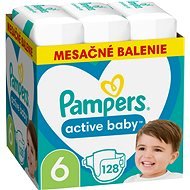 PAMPERS Active Baby veľkosť 6, Monthly Pack 128 ks - Jednorazové plienky