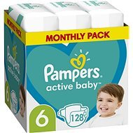PAMPERS Active Baby size 6, Monthly Pack 128 pcs - Disposable Nappies