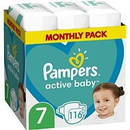 PAMPERS Active Baby veľ. 7, Monthly Pack 116 ks - Jednorazové plienky