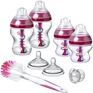 Tommee Tippee Set of C2N ANTI-COLIC baby bottles with brush Pink - Baby Bottle