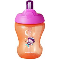 Tommee Tippee Straw Cup Non-flowing Mug with Straw 7m + Pink, 230ml - Baby cup