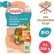 BABYBIO, Jarná zelenina s lososom a makarónmi, 2× 200 g - Príkrm