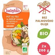 BABYBIO, Dusené hovädzie mäso so zeleninou, 2× 200 g - Príkrm