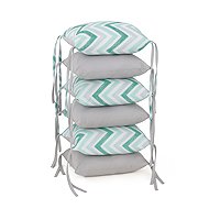 BabyBush Cushion Bumpers - Zigzag Mint Grey - Crib Bumper