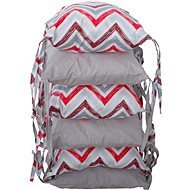 BabyBush Cushion Crib Bumper - Zigzag Red Grey - Crib Bumper