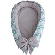 BabyTýpka Nest - Zigzag Mint Grey - Baby Nest