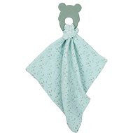 Natta Silicone Teether without BPA with Cotton Blanket 28 × 28cm Mint - Baby Teether