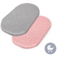 Ceba Stroller Sheet 73-80 × 30-37cm 2 pcs Light Grey + Pink - Bedsheet