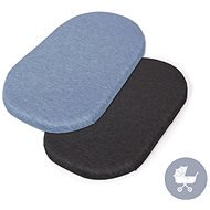 Ceba Stroller Sheet 73-80 × 30-37cm 2 pcs Dark Grey + Blue - Bedsheet