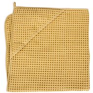CEBA Hooded Terry Towel Waffle Line 100 × 100cm - Cream Gold Ceba - Children's Bath Towel