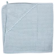 CEBA Hooded Terry Towel Waffle Line 100 × 100cm - Mist Blue Ceba - Children's Bath Towel